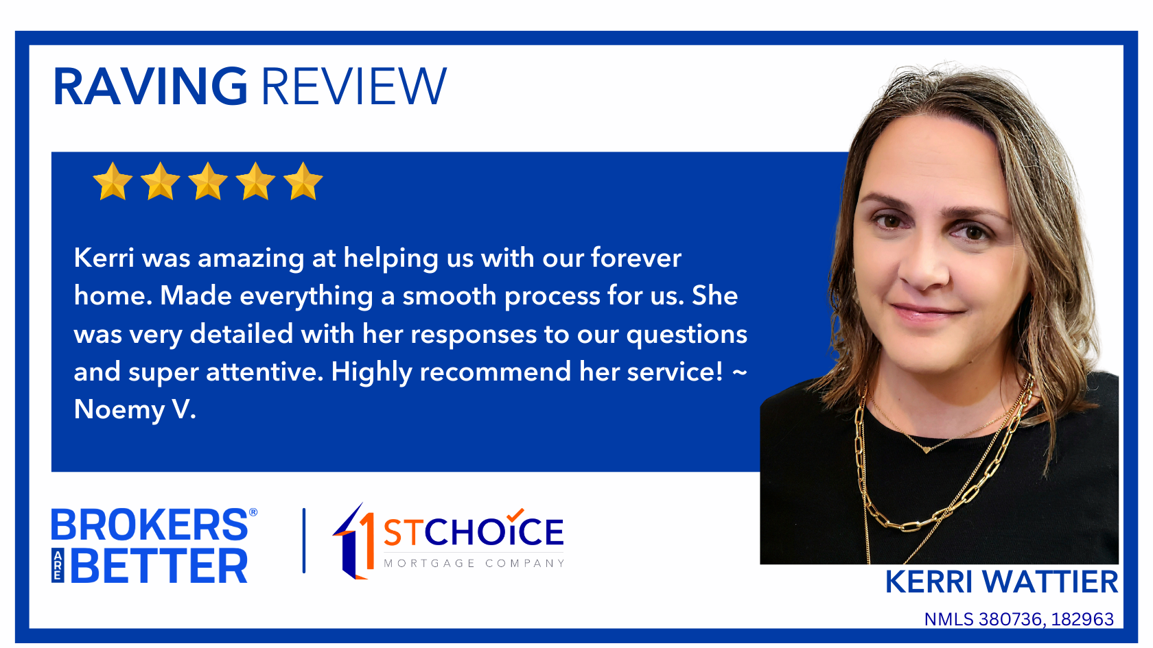 5-Star Mortgage Review – Noemy on Kerri at 1st C...